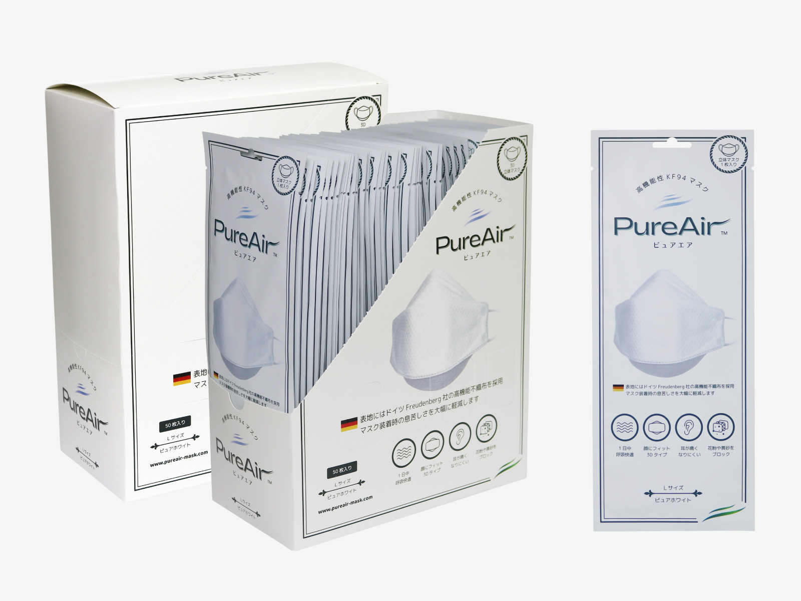 高機能性KF94マスク PureAir ピュアエア【50枚BOX】